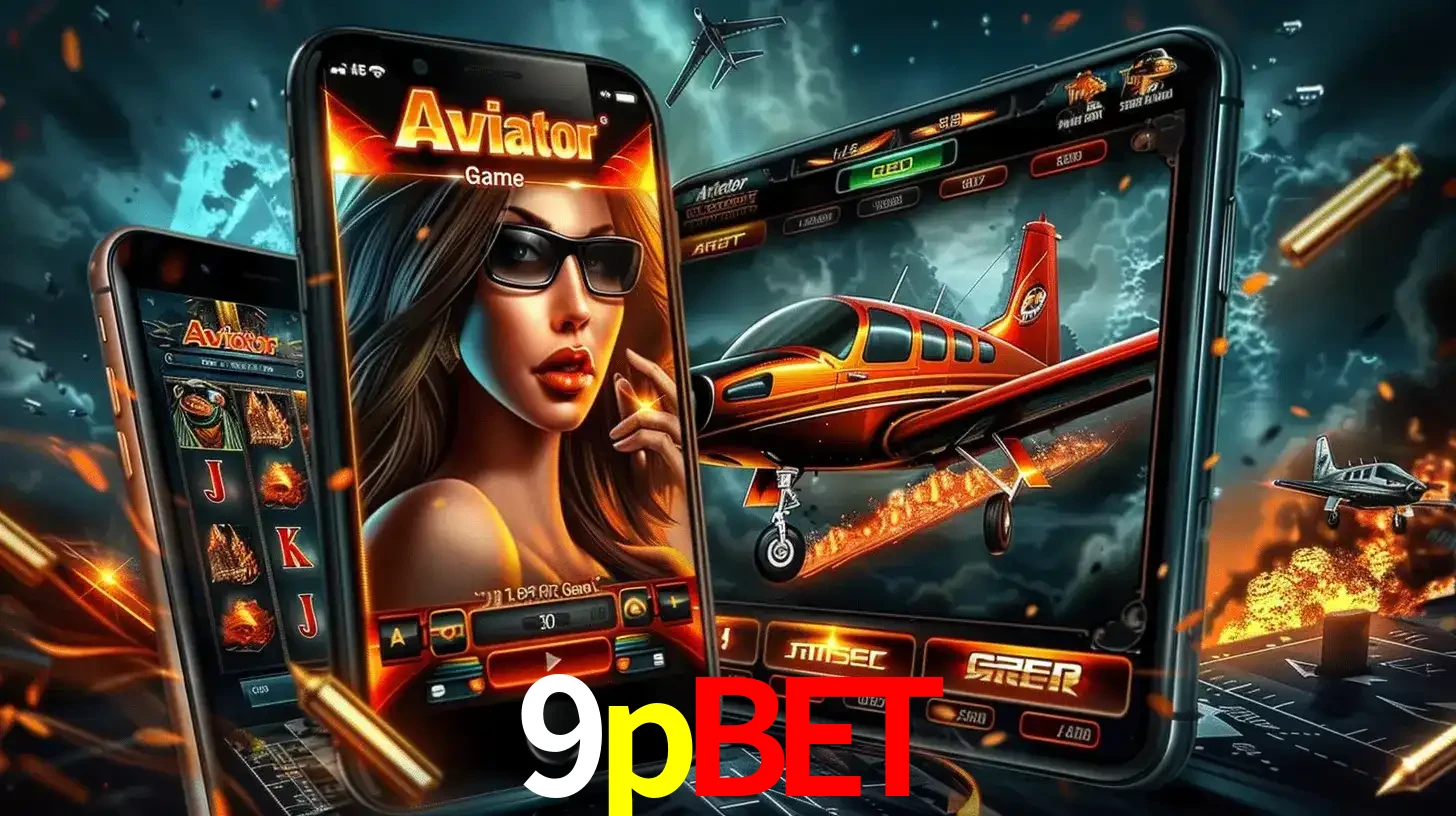 O popular jogo de apostas Aviator exibido em vários celulares e tablets, mostrando a interface emocionante e a ação de voo disponíveis para jogar agora no 9pbet.