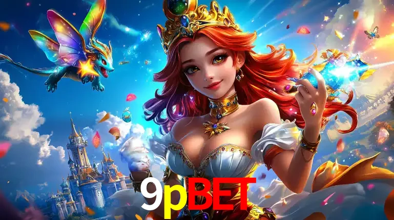 A princesa de um reino de fantasia mágico, com seu pequeno dragão, apresentando um mundo de prêmios encantados nos jogos de caça-níqueis do cassino 9pbet.